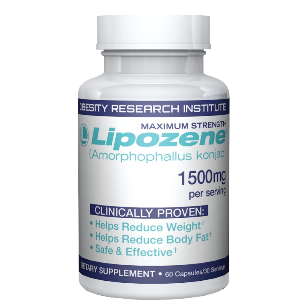 Pastile dietetice lipozene - Supliment pierdere în greutate - Suppressant apetit - 1 flacon de 60 capsule pentru 30 Serviri - No Cafeina