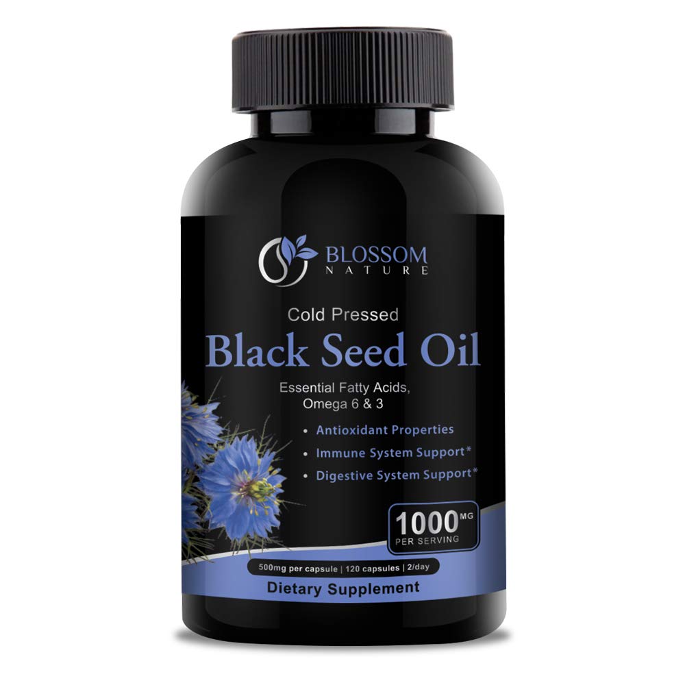Capsule de ulei de semințe negru 1000mg - Premium capsule de ulei de chimen negru - Pastile de ulei de semințe negru - Virgin rece presat pastile de ulei Nigella Sativa - ulei de semințe negre - 120 capac (2 lună de aprovizionare)