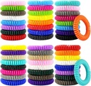 Brăţări de ţânţari repelente 50 Pack, individuale înfăşurate Bande de ţânţari repelenţi cu 60 buc Moşquito Stickere repelente, Bâte de ţânţari fără DEET patch-uri pentru adulţi şi copii în aer liber