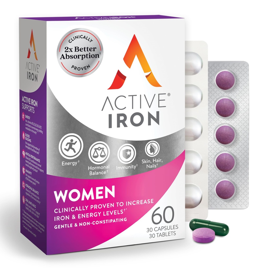 Supliment activ de fier 25mg + Multivitamine pentru femei 
