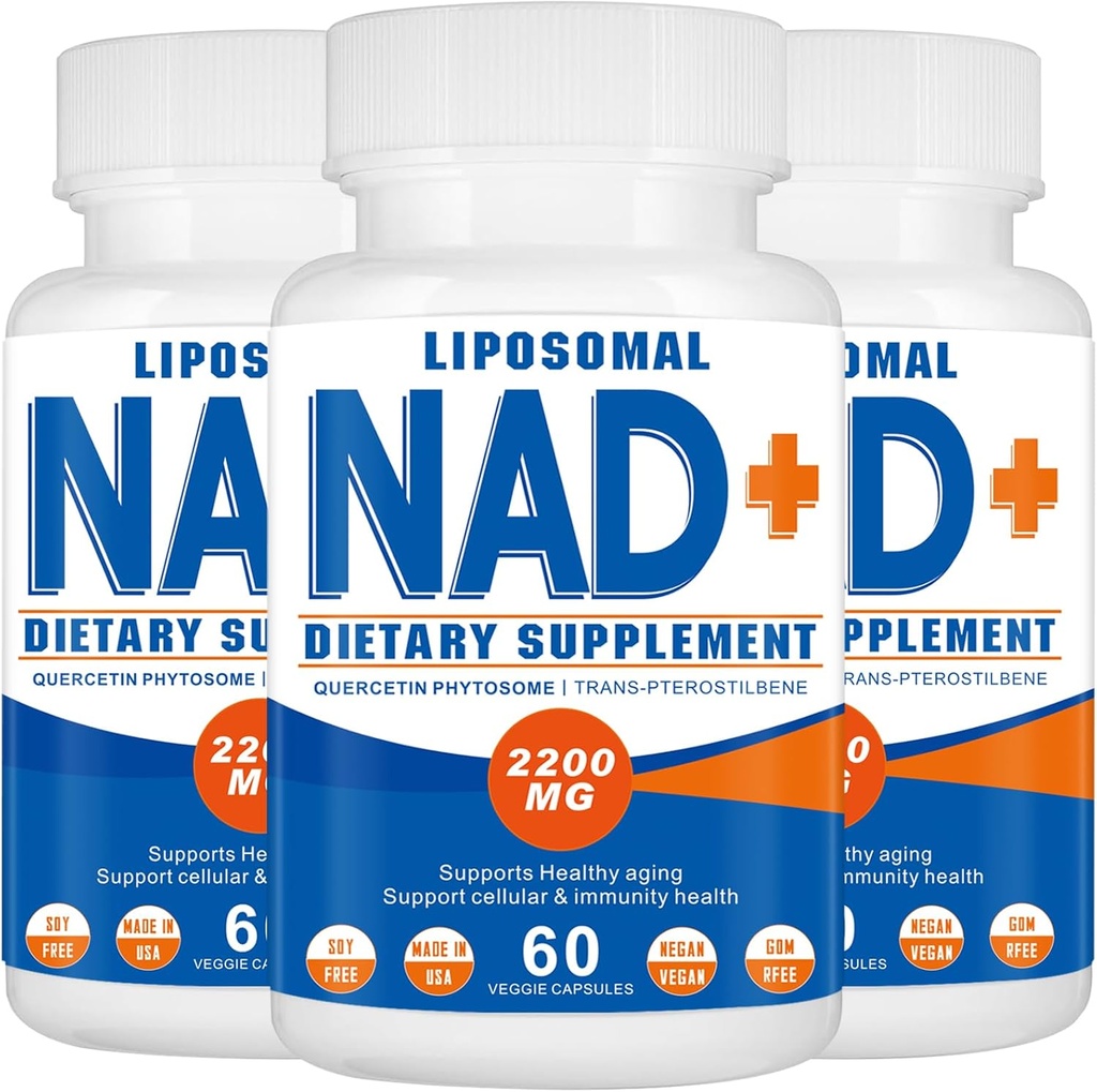 2200 mg NAD lipozomal Supliment,NAD Supliment pentru energie celulară, Învechire Defese,180 capsule