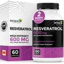 Renew Actives Resveratrol Supliment 600mg per Serving - Complex antioxidant de înaltă calitate cu 50% Trans-Resveratrol 