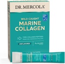 Dr. Mercola Marine Colagen Powder Packets, 5g Colagen Per Serving, 15 Servings (15 on-The-go Packets), Powdered Dietary Supplement, Unflavored, Tip 1 Colagen Peptides din Cod, Haddock & Pollock