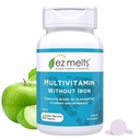 EZ Melts Multivitamine dissolvabile fără fier, 18 Vitamine & Minerale, inclusiv vitamina A, Biotina, vitamina B12, vitamina C, vitamina D3, zinc și mai mult, Sugar-Free, 1-Lonth Supply Supply - 1 ambalaj