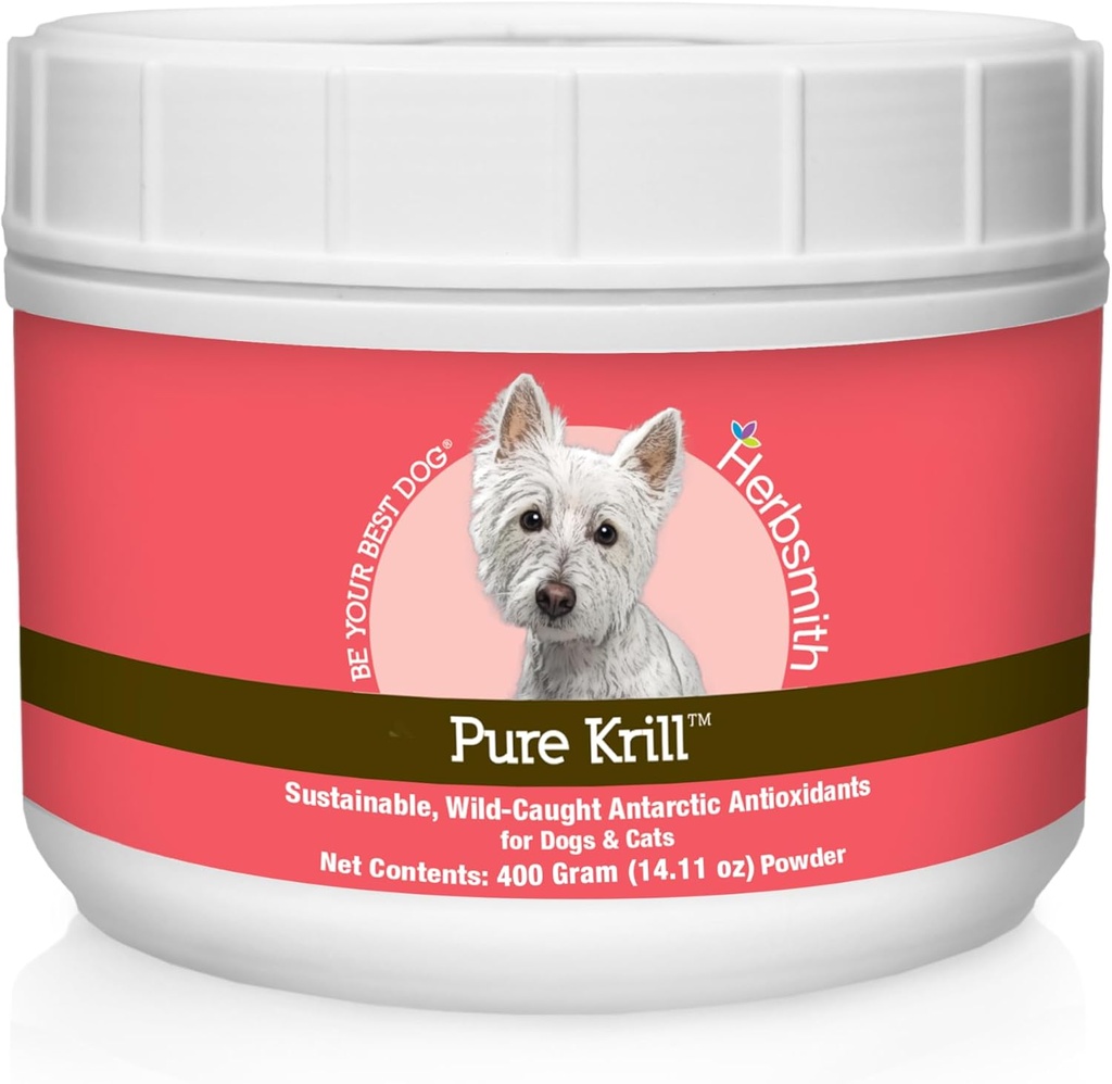 Herbsmith Pure Krill - salbatic-prins Antarctica Krill - Doar 1 Ingredient - Astaxantină pentru câini - gata-to-utilizare Omega 3s 