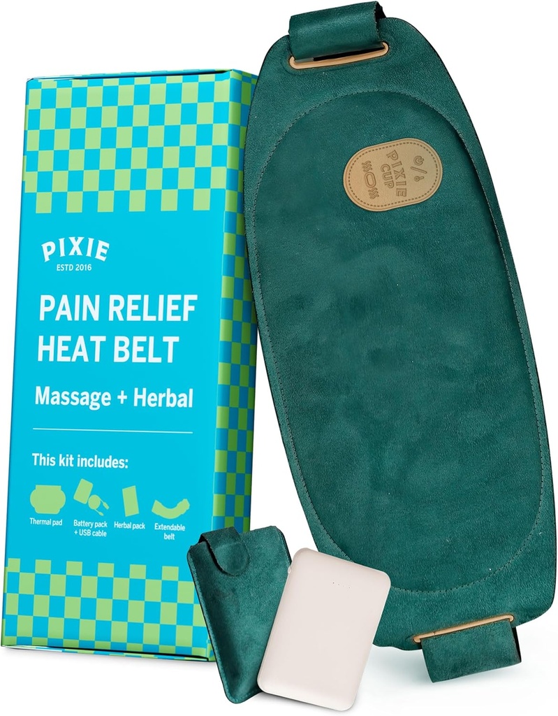 Pad de încălzire perioadă Pixie pentru cramps - Pad Thinnest Weating Weating - Indensable sub haine - Cel mai bun dispozitiv portabil pentru centura durere cu căldură pe piață - Ore de calmare a durerii menstruale