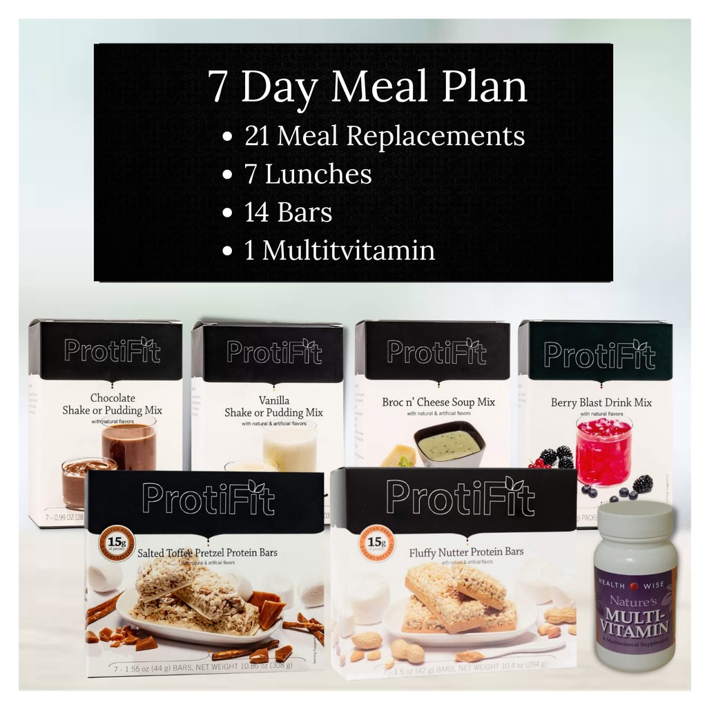 PROTIFIT - Kit de pornire a planului de masă proteică, 15g Suplimente de proteine & Snacks, 30 zile Multivitamine, Proteina Ideal Compatibil (7 zi Kit)
