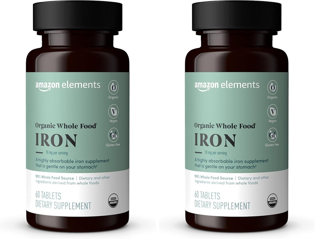 Elemente Organic Whole Food Fier, 60 comprimate (Pachet de 2)