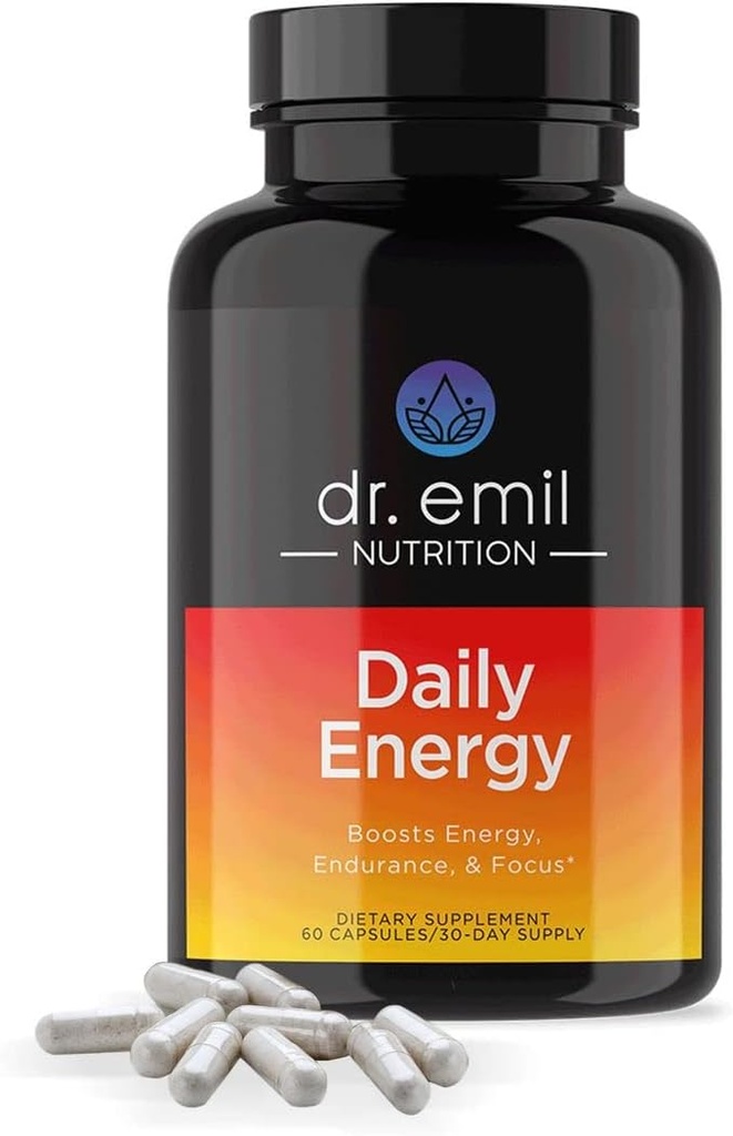 DR. EMIL NUTRITION supliment de energie zilnica - Pastile de energie fara zahar cu 160mg Cafeina Per Serving - Booster de energie & Focus Supliment cu extract de Guarana, L-Taurină & L-Theanină
