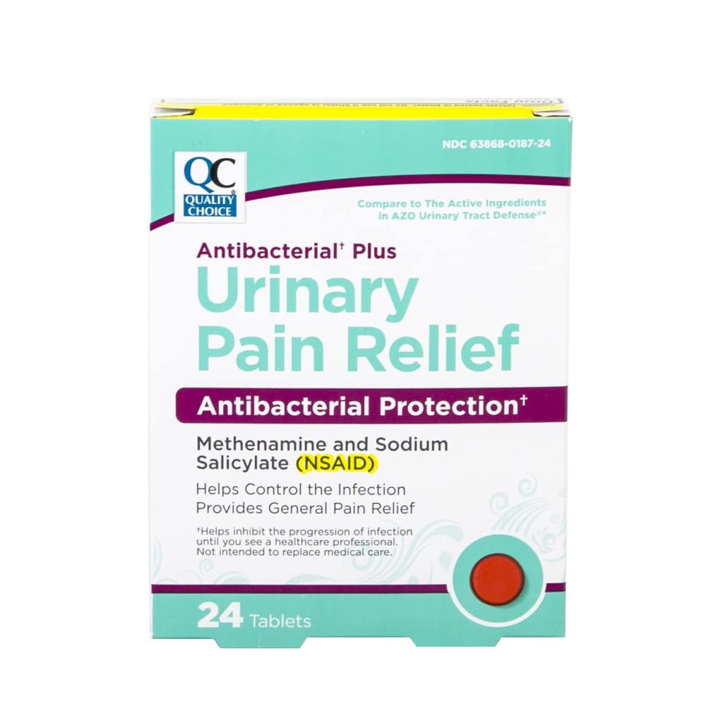 Alegerea de calitate durere urinara Relief antibacteriene Plus, de protecție a tractului urinar, ajută la controlul simptomelor (UTI) până când puteți vedea un doctor. 24 comprimate