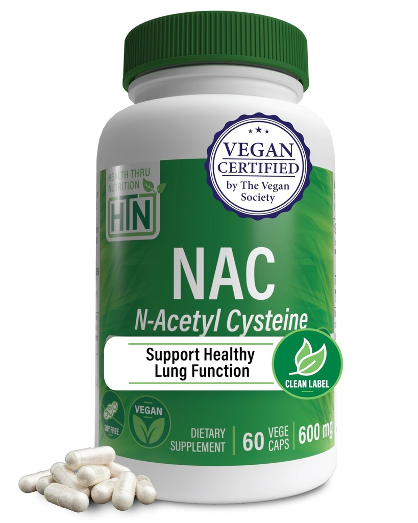 Sănătate Thru Nutrition NAC N-Acetyl-Cysteine 600mg 60 Capsule 