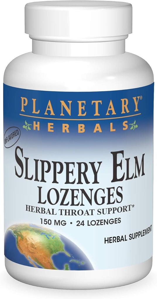 Herburi planetare Slippery Elm Lozenges, Herbal Throat Support, 24 Lozenge