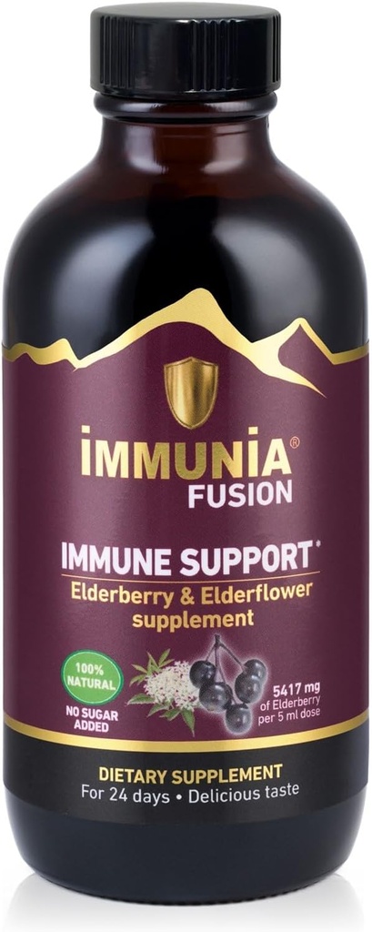 Imunia Fusion - Îmbunătățește-ți sprijinul imunitar. O formulă puternică făcută cu mure, flori de soc şi fructe albastre bogate în polifenoli. O formulă antioxidantă concentrată. (1-Pachet)