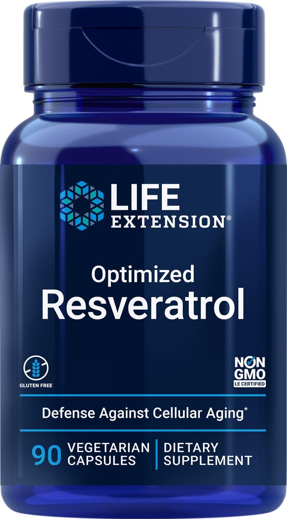 Extensie de viaţă Optimizat Resveratrol, 90 Capsule vegetariene