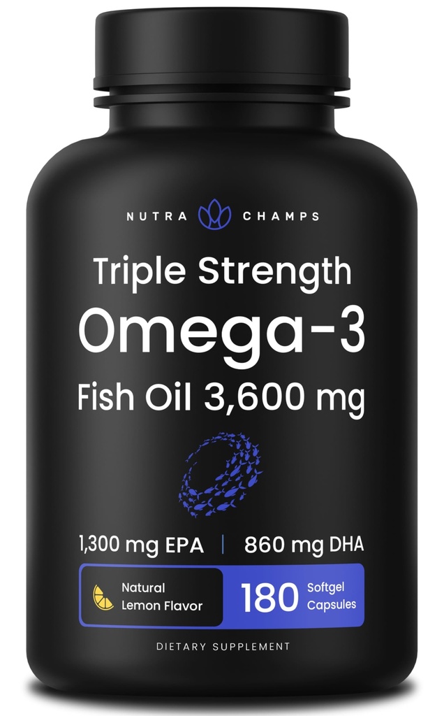Putere triplă Omega 3 ulei de pește 3600 mg 