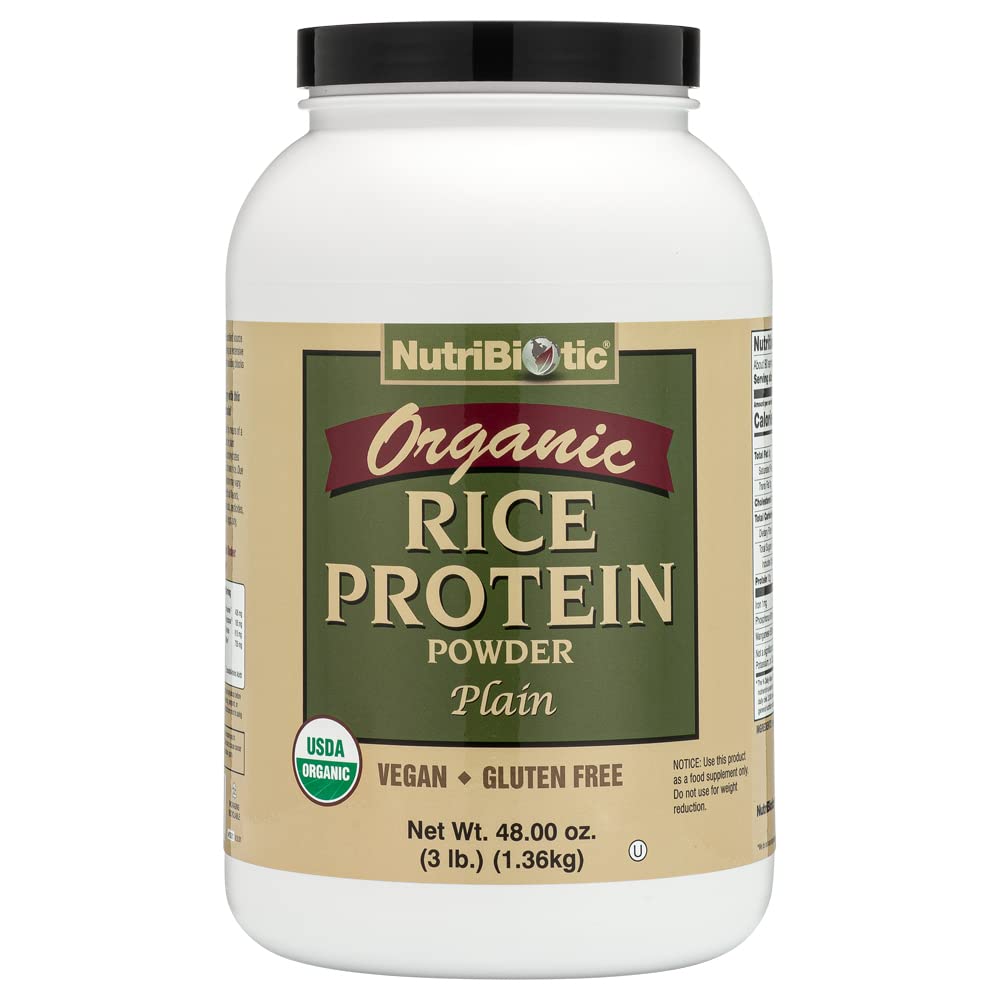 NutriBiotic Certified Organic Rice Proteina Plain, 3 Lire 