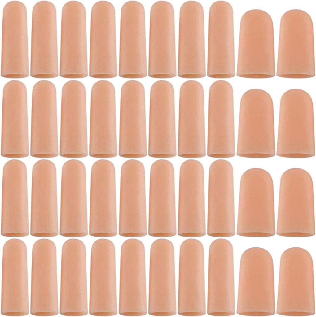 ANCIRS Gel Degetul de sprijin Mănuși protector, Gel Degetul Cots / Covers - Diferite Dimensiuni Silicon Degete pentru Cracking mâini, Eczema piele (40pcs)