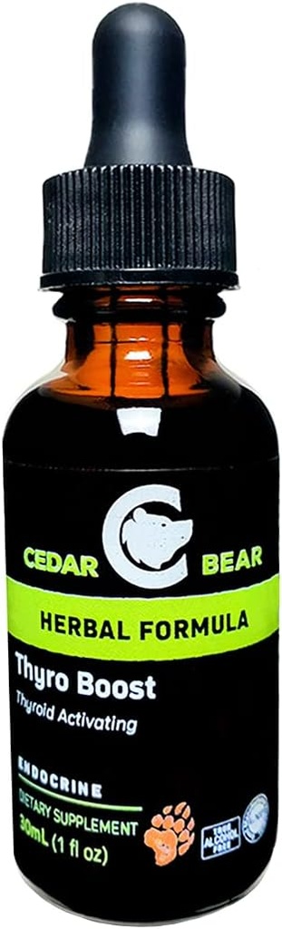 Cedar Bear Thyro Boost a Liquid Herbal Supplement That Helps Activate and Build Thyroid Function and Structural Integrity 1 Fl Oz