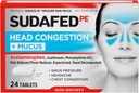 Congestia de cap de PE udaţi + Tablete Mucus pentru presiune sinusală, durere şi congestie, 24 ct