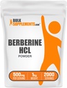 BulkSupplements.com Berberine HCl Powder - Berberine Supplement, Berberine 500mg, Berberine Powder - Gluten Free, 500mg per Serving, 1kg (2,2 lbs) (Pachet de 1)