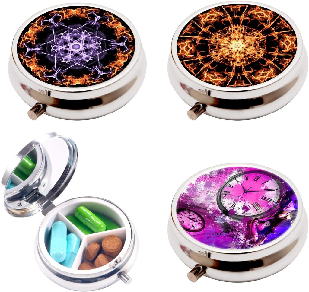 3pcs Pilula cutie,3 Compartiment Pilula mica caz pentru Pursa, Cute Mini Medicina Organizator Travel Pill Organizator, Portable Pilula Container si Medicina Organizator Vitamina