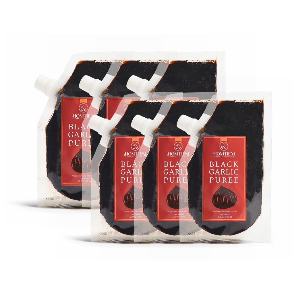 Homtiem Black Usturoi Pure 150g. (Made from 100% Solo Black Usturoi), Fermented for 90 Days, Non-GMO, Gata să mănânce pentru gustare și gătit (6)