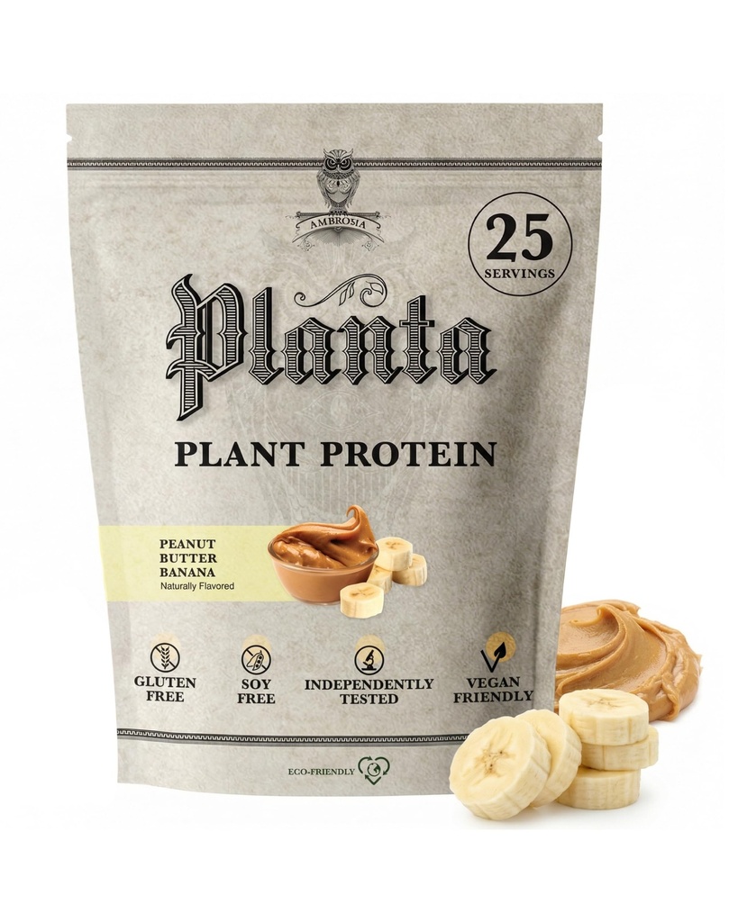 Ambrosia Planta - Proteină pe bază de plante Premium (Banană cu unt de arahide)