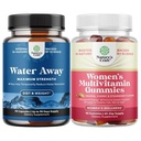 Bundle de pastile de apă departe - supliment de reținere lichid cu extract de frunze de Dandelion pentru ajutor înălbitor - capsule pentru umflarea piciorului și picioare și gume multivitamine pentru adulți Energie și imunitate