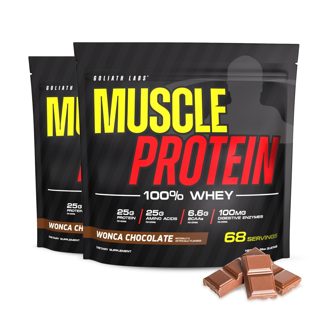 COLOSSAL LABS Muscle Whey Proteina arovă pulbere de proteine, 25,000 mg Aminoacidi / Serving, Rece Filtrat (Packing May Vary) (10 livra (Pachet de 2), Ciocolată)