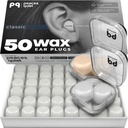 PQ Plug-uri pentru urechi pentru dormit, înot - 50 Zgomot Anulare silicon Gel Ceară pentru urechi, protecție ureche pentru somn și înot, Perne de ceară moale cu nivel de blocare a sunetului 32Db, (50 perle), culoare: alb