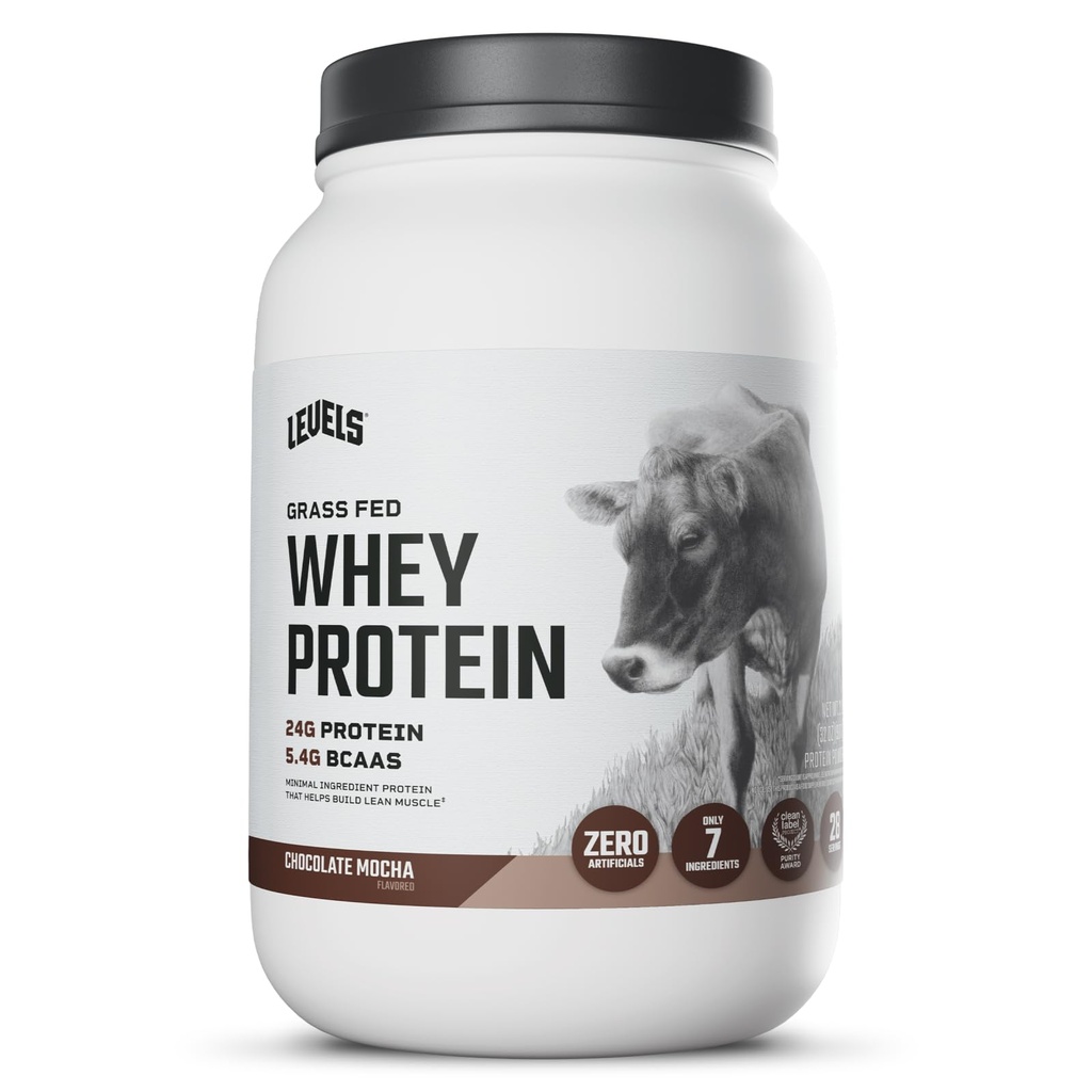 Nivele Iarba praf de proteine Fed Whey, Nu Artificiale, 24G de proteine, Ciocolata Mocha, 2LB