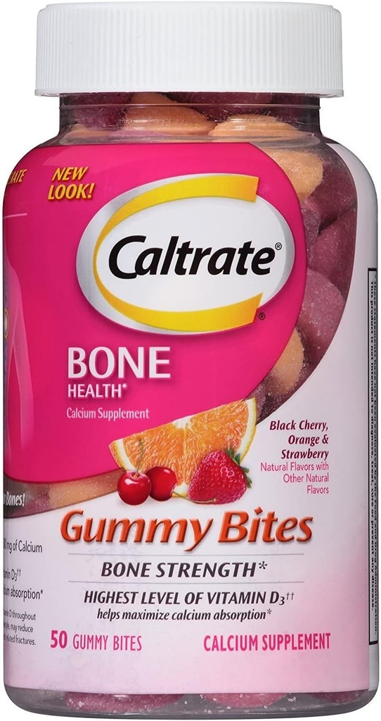 Caltrat +d Gummy Bites Dimensiune 50 Ct Caltrat +d Gummy Bites 50