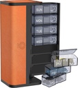 7-Ziua AM/PM Organizator Pilula cu Scratch-Resistant din piele caz - Portable Weekly Travel Medicine Box cu Detaşabil Daily Pods & Privacy Design (Bright Orange)