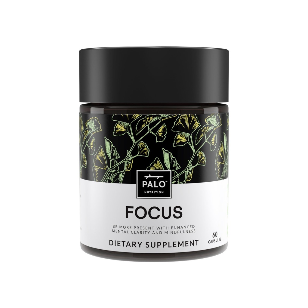 PALO FOCUS Brain Booster Supliment natural Nootrop pentru memorie, Focus, Învăţare, Reall, Atenţie şi Cogniţie - Ginkgo Biloba, Bacopa, Gotu Kola, Ashwagandha, Mucuna 60 capsule