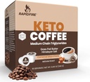 Rapidfire Caramel Macchiato Ketogenic de înaltă performanță Keto cafele, susține energie și metabolism, managementul greutății, Single Serve K Cup, Brown, 16 Conte