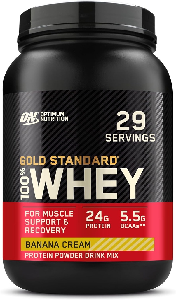 Optimum Nutrition Gold Standard 100% Whey Proteine pulbere, Banana Cream, 2 Pound (Packaging May Vary)