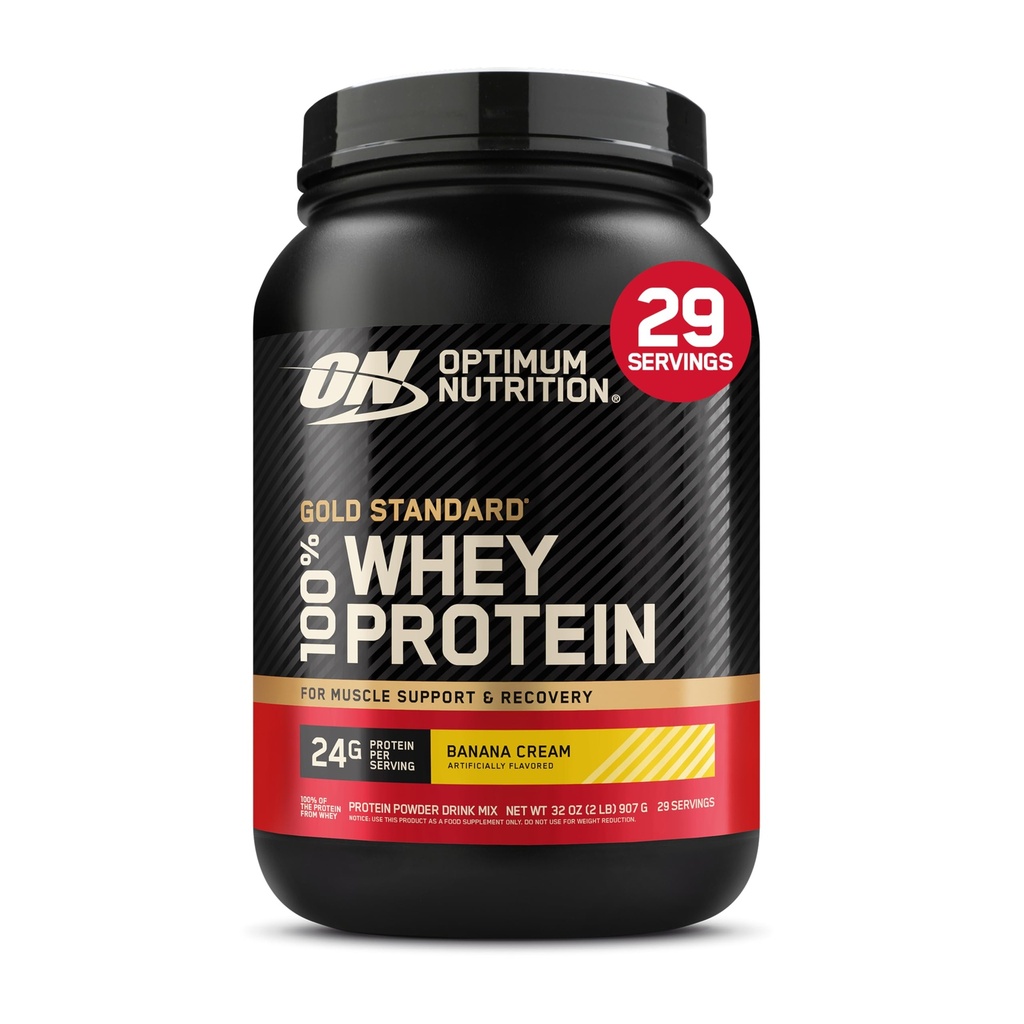 Optimum Nutrition Gold Standard 100% Whey Proteine pulbere, Banana Cream, 2 Pound (Packaging May Vary)