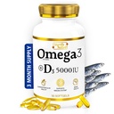 SEMNIFY NATURĂ Omega 3 Suplimentul de ulei de pește cu vitamina D3 5000 UI - 1000 mg capsule trigliceride pentru sănătatea creierului - Omega3 EPA DHA + Vit D 3-90CT