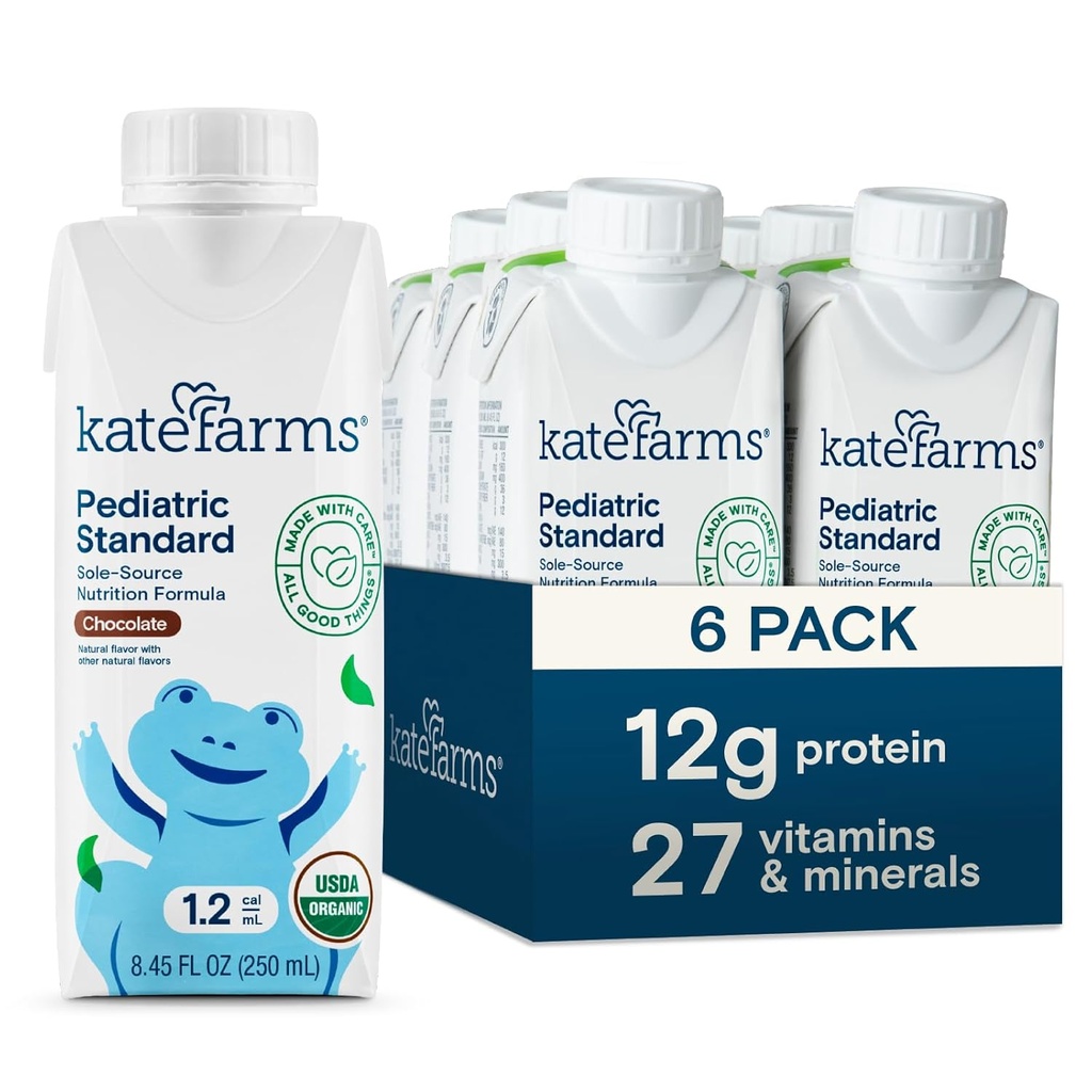 KATE AGRICULTURE Pediatrie organică 1.2 Agitaţie nutriţională înaltă de ciocolată Calorie, 12g Proteină, 27 Vitamine şi Minerale, Înlocuirea mesei, 8.45 oz (6 ambalaj)