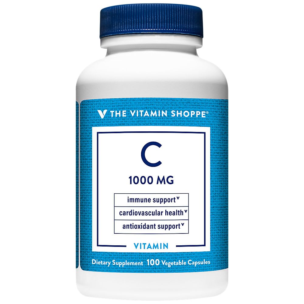 Vitamina Shoppe C- 1000 1000MG, antioxidant care susţine sănătatea imună şi cardiovasculară (100 capsule)