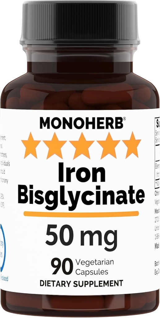 Biglicinat de fier 50 mg - 90 Capsule de legume - 50 mg fier elementar per capsulă