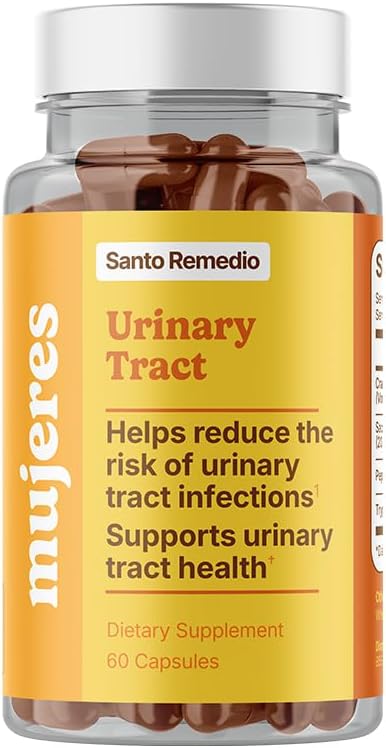 Santo Remedio Tract urinar, Supliment alimentar, ajută la reducerea infecţiilor de tract urinar, Formula unică cu afine, probiotice şi enzime, Ingrediente dovedit clinic, non-GMO, 30 Serviri