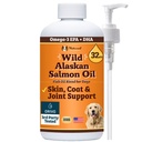 Natural Dog Company Wild Alaskan Salmon Oil Formula cu Omega 3, Ulei de pește pentru câini Supliment, Piele & Coat Dog Oil, Mâncărici Ajutor, Suport Imun pentru Articulații & Inimă, Alimente Topper, 32 oz