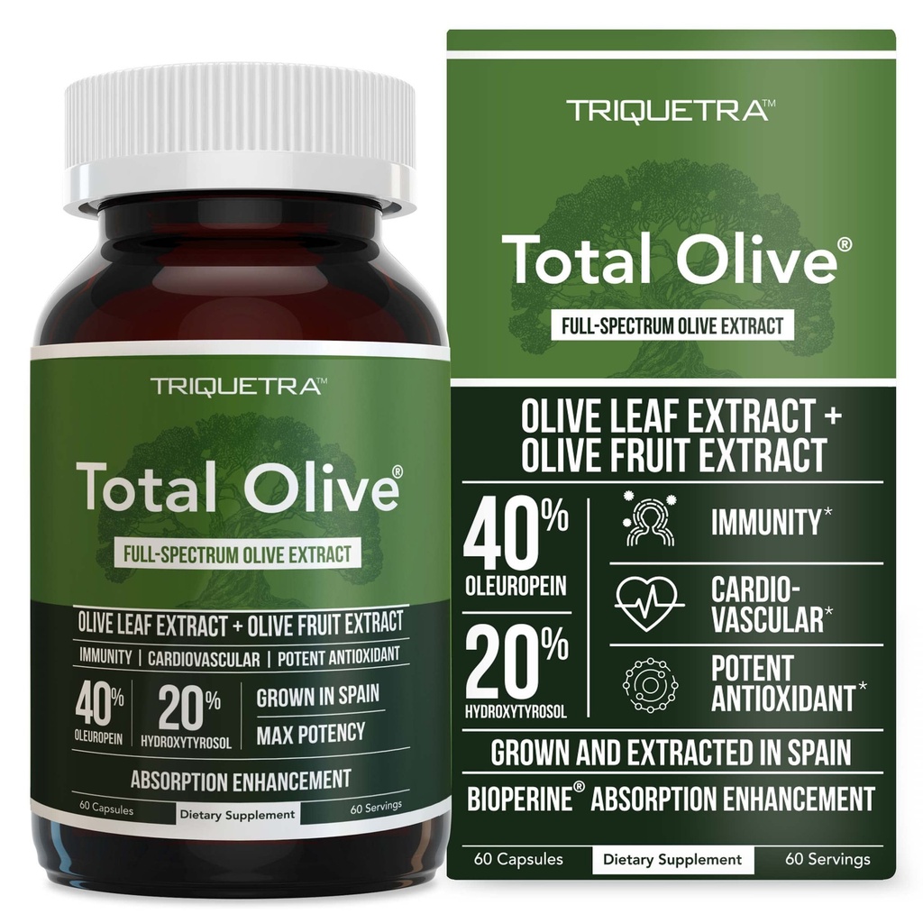 Total Olive® - extract de frunze de măsline (40% Oleuropein) Plus extract de fructe de măsline (20% hidroxitirosol) 