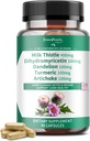 GREENPEOPLE Ficat Cleanse Detoxifiere & Reparaţie - Forţă Milk Thistle 30X Extract - Standardizat şi concentrat 80% Silymarin w/Vitamin, 95% curcuminoide & 17+Liver Health Nutrients to Revive & Thrive