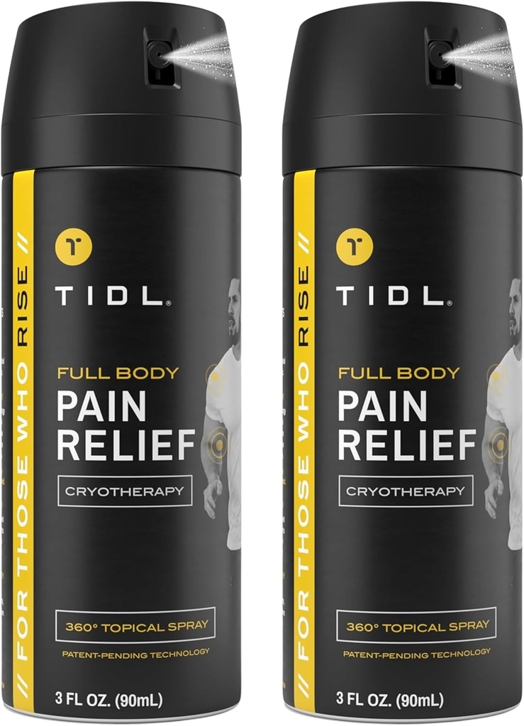 TIDL Cryoterapie durere Relief Spray, 3 Oz (Pachetul de 2) ţintă gât durere, Relief dureri articulare şi musculare cu mentol organic, plante-based, Răcire instant pentru artrită, Back & genunchi durere