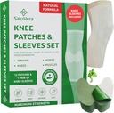 Patch-uri de încălzire Herbal genunchi cu 2 maneci de compresie - patch-uri de ajutor auto-încălzire pentru bărbați și femei, ingrediente naturale pentru suport Soothing (12 Patch + 2 maneci de compresie)