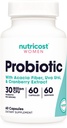 Nutricost Probiotic pentru femei 30 miliarde CFU, 60 capsule - Complex cu Acacia Fiber, Uva Ursi & Extract de afine, non-GMO & Gluten gratuit