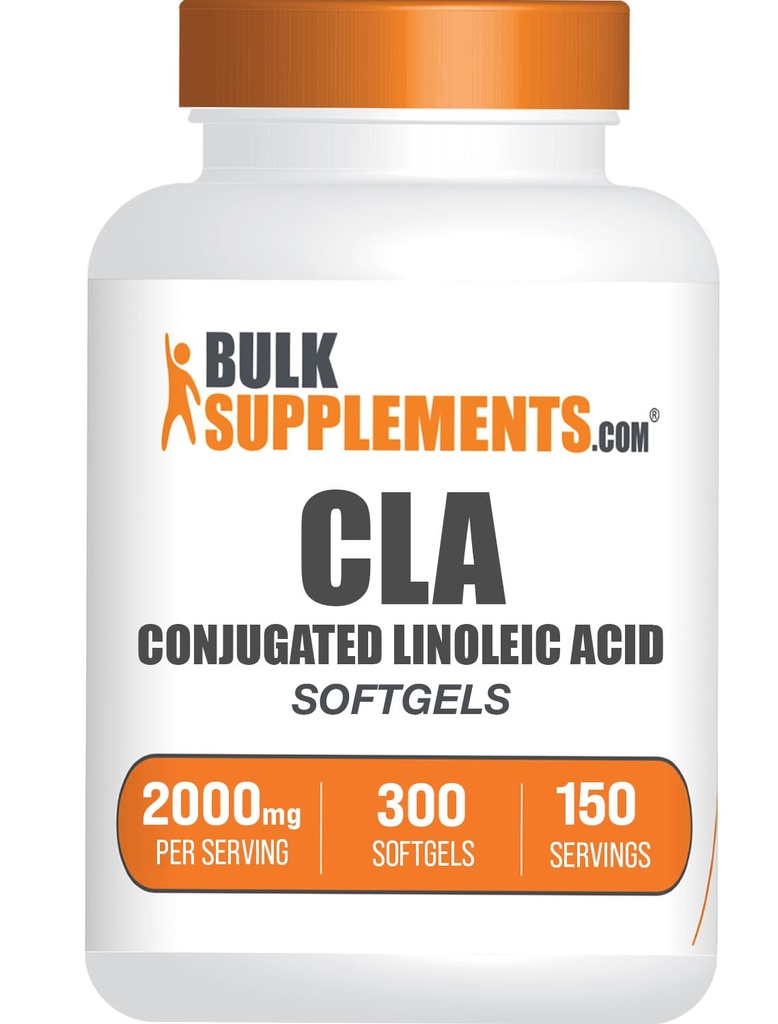 BulkSupplements.com Conjugate Linoleic Acid Softgels - CLA Suplimente, CLA 2000mg, CLA Saffflower Capsule, CLA pastile - 2 CLA Softgels per Serving, 150-Day Supply, 300 Softgels