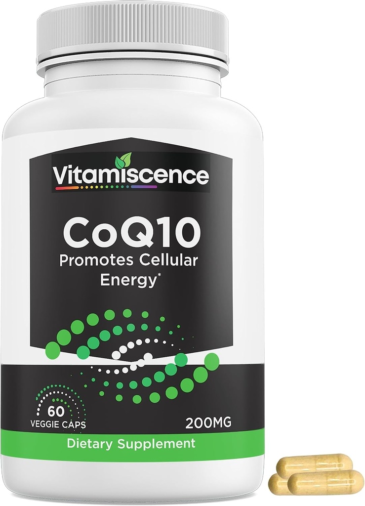 CoQ10, Un pachet, 200mg, 60 capsule Conte. Promovează energie celulară, antioxidant, Co q10 Suplimente, pentru bărbați și femei.